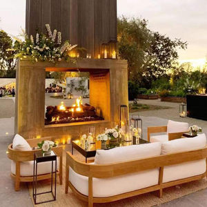 थोक शादी फर्नीचर ठोस लकड़ी फ्रेम टेक लाउंज घटना 2 सीटर सोफे के साथ कुशन - Product Image 2