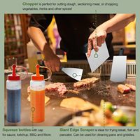 Accessoires complets pour plancha à surface plane, en acier inoxydable robuste, antiadhésifs, compatibles lave-vaisselle, pour ensembles de barbecue