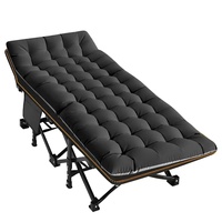 Lit simple pliable en métal, tissu Oxford, moderne, minimaliste, compact, portable, pour voiture, voyage, bureau, maison, directement de l'usine