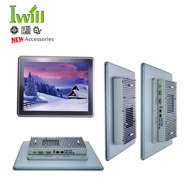 Fanless 10.1 Inch Capacitive Touch Screen Industrial Panel PC J6412 Wall Mount Industrial Touch All in One Fanless Mini Pc