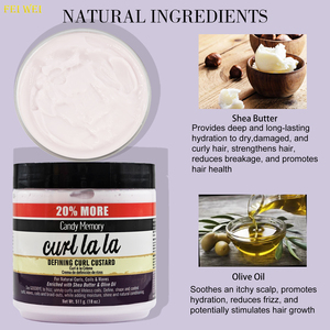 Nhà Máy Giá Làm Giàu Với Shea Butter Olive 0il Điều Hòa Xác Định Curl Kem Curl Lala Để Trong Điều Cho Tóc Xoăn - Product Image 4