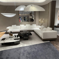 Ensemble de canapés d'accueil combinés Gainesville, 7 places, en tissu, style moderne et contemporain, canapé sectionnel de grande taille