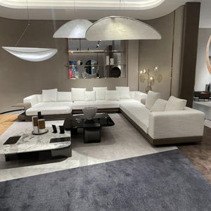 طقم أريكة استقبال من 7 مقاعد من غينزفيل للأثاث، أريكة قماشية عصرية حديثة كبيرة الحجم - Product Image 2