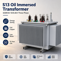 Transformateur immergé dans l'huile hermétique entièrement en cuivre Wanbo-300 à haut rendement et faible perte, 630 kVA, triphasé, 10 kV/0,4 kV
