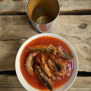 Sardina de caballa enlatada <span class=keywords><strong>en</strong></span> sal de aceite vegetal-Cuerpo de pescado conservado <span class=keywords><strong>en</strong></span> salsa de <span class=keywords><strong>tomate</strong></span> - Product Image 6