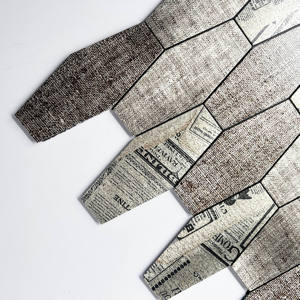 Carreaux muraux hexagonaux autocollants en tissu texturé super léger de 4 mm d'épaisseur au design moderne pour murs intérieurs et salles de bain - Product Image 3