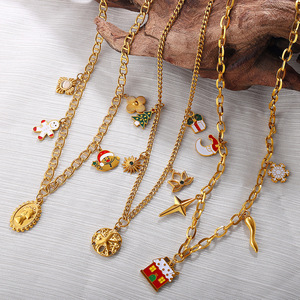 Collar con Colgante de Dibujos Animados, Acero Inoxidable, Chapado en Oro de 18K, Joyería de Moda, Regalo - Product Image 2