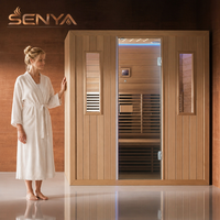 Sauna infrarouge lointain en cèdre rouge canadien, cabine de sauna sec en bois massif de pruche, approvisionnement direct usine, cabine de sauna en cèdre pour usage domestique
