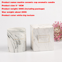 En vrac végétalien main naturel organique élégant marbré en céramique cadeau tasse de soja parfumée cire marbre bougie