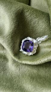 Handmade 925 Sterling Silver Amethyst Pendant <b>Cushion</b> <b>Purple</b> Gemstone Jewelry - Product Image 4