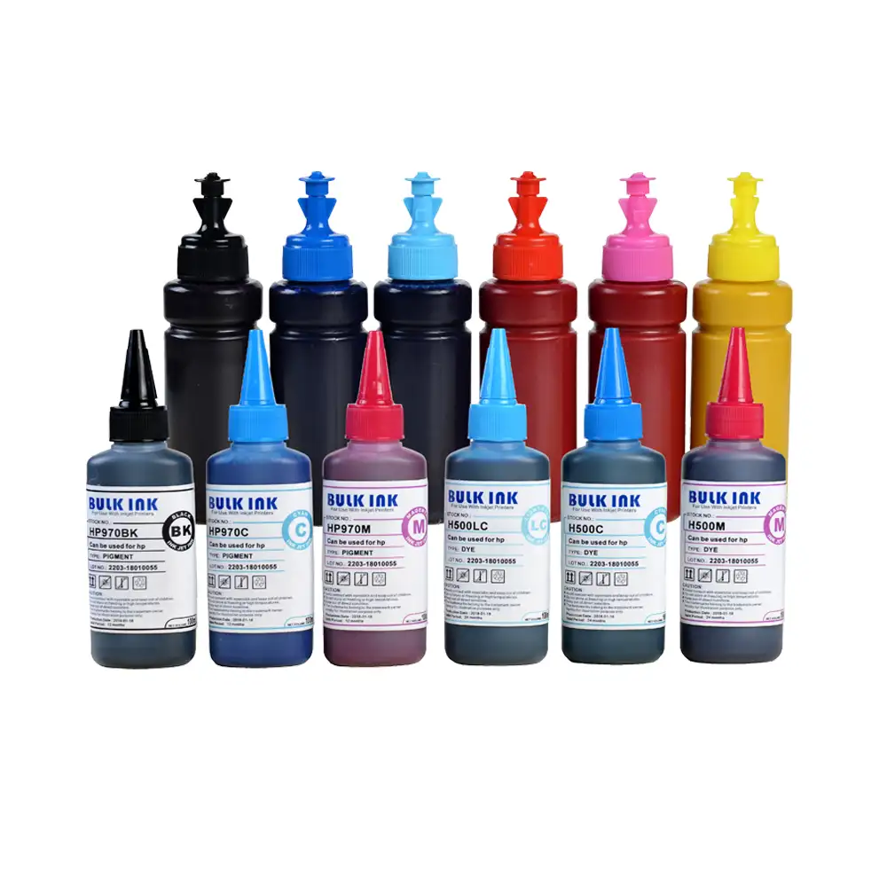 Recarga de tinta para Epson / HP / Canon / Brother (CYMK), tinta de pigmento de sublimación