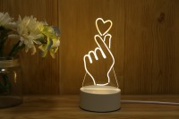 Veilleuse Saint-Valentin, Décoration de Chambre, Lumières LED, Tableau d'Notes, Lampe à Illusion 3D, Veilleuse Acrylique 3D