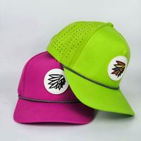 Casquette de sport respirante à séchage rapide, 6 panneaux, sur mesure, haute qualité, avec trous d'aération, en polyester, à sangle réglable, pour la randonnée, avec visière sandwich