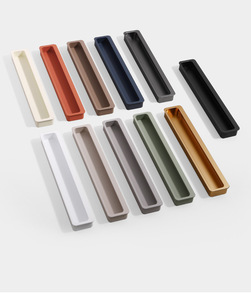 Modern PET Skin-Feel Morandi Color Slotted Embedded Cabinet <b>Door</b> Handle Dresser Drawer Living Room School Wardrobe Kitchen Mall - Product Image 1