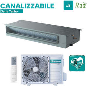 Climatizador Condizionatore Hisense Inverter Canalizzato Canalizzabile Serie TURBO 18000 Btu ADT52UX4RCL8 + AUW52U4RJ8 A/B/A/C/N/1/2 - Product Image 2