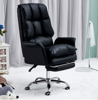 Chaises de bureau en gros, douces et confortables, ergonomiques, à angle réglable, rembourrées en éponge, chaise de patron avec repose-pieds