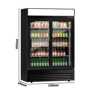 Refrigerador Eléctrico para Bebidas Gastro GGM - 880 Litros - Eficiente Energéticamente, 2 Puertas Corredizas de Vidrio y Pantalla Publicitaria - Product Image 2