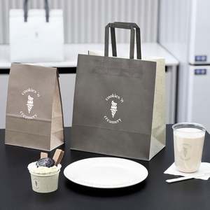 Sacs d'emballage en papier kraft personnalisés, écologiques, jetables, pour beignets, biscuits et gâteaux individuels - Product Image 3