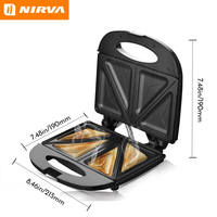 NIRVA Appareil multifonctionnel pour le petit-déjeuner de norme européenne - Machine à sandwich, grille-pain et plaque chauffante électrique pour steak
