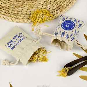 Sac en coton recyclable imprimé à l'écran avec logo personnalisé, écologique, doux, blanc, avec cordon de serrage, pour sac à main - Product Image 2