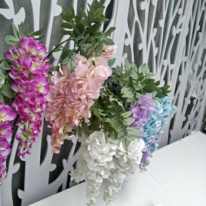 Fleurs artificielles Queyiyi, glycine en soie de 30 cm à 100 cm, décorations florales pour mariage, bandes décoratives pour plafond, multicolores - Product Image 4