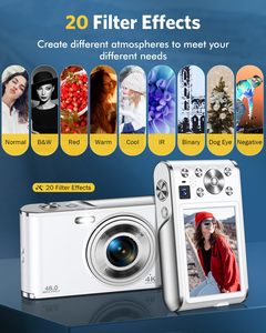 Fotocamera Mirrorless 4K con Autofocus per Principianti, 48MP, Zoom 16X, Doppia Lente FHD Portatile con Supporto Scheda di Memoria SD per <span class=keywords><strong>Adulti</strong></span> e Adolescenti - Product Image 2