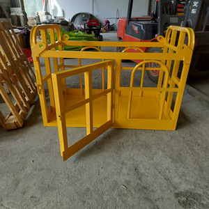 Cesta de acero roja para grúa, plataforma de trabajo en altura para construcción, capacidad de carga 300 kg - Product Image 2
