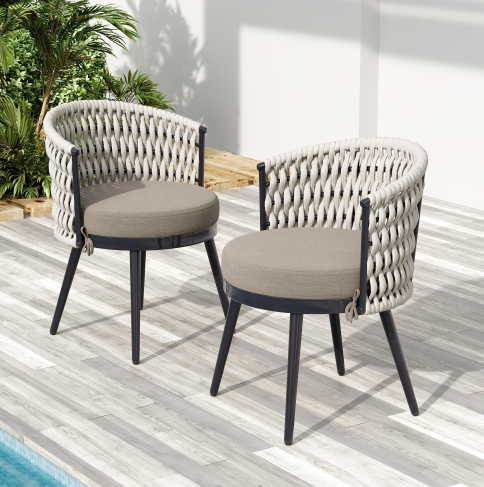 Beige + Metal + Rope