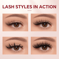 Extensions de cils individuels classiques noir mat 16 rangées 7-15mm mixtes courbures C CC D doux véganes faits à la main Easy-Fan professionnels
