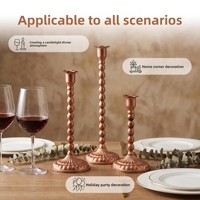 Support de bougie vintage rustique en cuivre à 3 et 5 bras pour centre de table de mariage, décoration de table intérieure style ferme