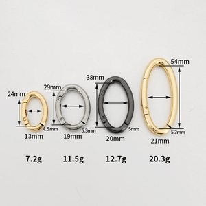YYX Aleación de zinc Anillo de resorte ovalado <span class=keywords><strong>Claps</strong></span> Ganchos de clip a presión Gancho de mosquetón abierto de resorte para bolsos y ropa - Product Image 3