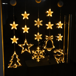 Adorno Navideño Colgante con Ventosa, LED, Impermeable IP44, 4.7m, Diseño de Santa Claus y Copo de Nieve, Decoración para el Hogar, Regalo de Año Nuevo - Product Image 3
