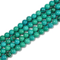 Perles de pierre synthétiques en cuivre bleu vert magnésite turquoise rondes taille brillant de 6 mm et 8 mm en gros pour la fabrication de bijoux