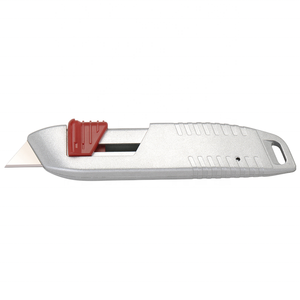 Cuchillo de caja automático de metal engrosado con apertura por resorte, cortador de papel de seguridad de aleación de aluminio para el hogar, cuchillo artístico extensible - Product Image 5