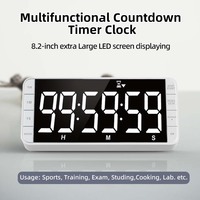 Horloge de bureau numérique grand écran avec fonction tomate compte à rebours ultra long chronomètre minuterie de cuisine