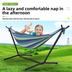 <span class=keywords><strong>Hamac</strong></span> balançoire d'extérieur portable pour camping, 2 places, simple ou <span class=keywords><strong>double</strong></span>, avec support détachable, pliable, chaise longue de maison en <span class=keywords><strong>toile</strong></span> - Product Image 3