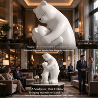 Statue d'ours polaire en résine haut de gamme avec haut-parleur Bluetooth, figurine décorative pour hall d'hôtel