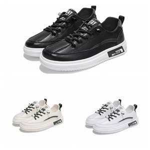 Zapatillas Deportivas para Niños con Cordones, Zapatos para Niños Pequeños, de Piel Sintética, Color Blanco, Entresuela de Cuero Genuino, Suela de Goma, Casuales, Venta al Por Mayor, Dropshipping - Product Image 1