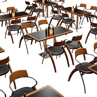 Tables et chaises de salle à manger carrées en bois massif de style industriel pour restaurants, cafés - usage commercial, sièges de banquette, modèle Z8 fabriqué en Chine