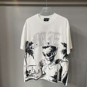 Vêtements pour hommes Top Quality 100% Cotton Shorts Sleeves Streetwear Graphic Printed Oversized Mixed Emotion HipHop T-Shirts for Men - Product Image 3