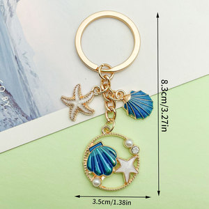Llaveros <span class=keywords><strong>de</strong></span> aleación esmaltada al por mayor con temática náutica <span class=keywords><strong>de</strong></span> vida marina: estrella <span class=keywords><strong>de</strong></span> mar, tortuga y caballito <span class=keywords><strong>de</strong></span> mar, ideales como regalos turísticos. - Product Image 5