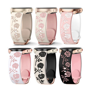 Bracelet de montre en silicone à motif de fleurs roses de 20 mm, compatible avec <span class=keywords><strong>Huawei</strong></span> GT3/GT3 Pro/GT2 Sport, bracelet de remplacement pour montre - Product Image 2