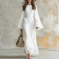 Fabricant OEM ODM de robes à manches longues pour femmes, design personnalisé, vente en gros, couleur unie, élégante, tenue de mode automne-hiver