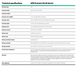 Servidor en Torre Proliant ML30 Gen11 de Marca, 128 GB de Memoria Máxima, Procesador <span class=keywords><strong>Intel</strong></span> Xeon Serie E-2400 - Product Image 6