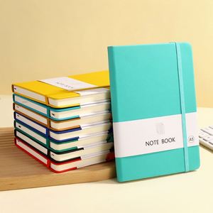 PU Leather <b>A5</b> Notebook Cahiers 200 Pages Thick Paper White <b>Diary</b> Notebook with Elastic Band Pen Slot Ribbon Bookmark for Student - Product Image 1