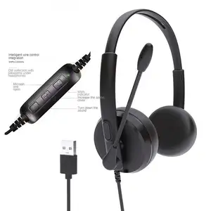 Tipo c USB Wired Business Telefone Headsets Call Center Computer Headphone para PC Laptop Smartphone Tablet