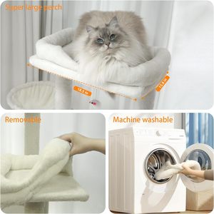 Gros moderne en bois massif grande tour d'arbre à chat de luxe confortable extérieur corde rayure fabrication personnalisée pas cher meubles pour chat de compagnie - Product Image 3