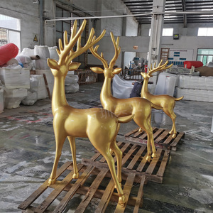 Escultura de Ciervo de Resina para Decoración de Jardín Exterior, Adorno de Paisaje Animal Artificial con Acabado Metálico, Autoportante - Product Image 3