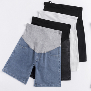 Shorts en jean pour femmes enceintes <span class=keywords><strong>ceinture</strong></span> de taille réglable été <span class=keywords><strong>pantalon</strong></span> de ventre ample jean taille haute maternité pantalons décontractés - Product Image 6