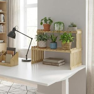 Passing On <b>The</b> <b>Kingdom</b> Solid Wood Double Layer Shelf 41.9 X 21.1 X 30.5 Cm Desk Organizer Modern Simple Storage Rack - Product Image 1